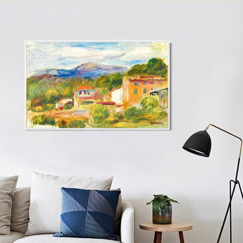 INVIN ART Framed Canvas PAYSAGE DE CAGNES by Pierre Auguste Renoir Wall Art Living Room Home Office Decorations