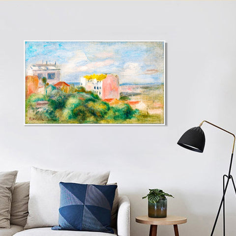 INVIN ART Framed Canvas PAYSAGE DE MONTMARTRE by Pierre Auguste Renoir Wall Art Living Room Home Office Decorations