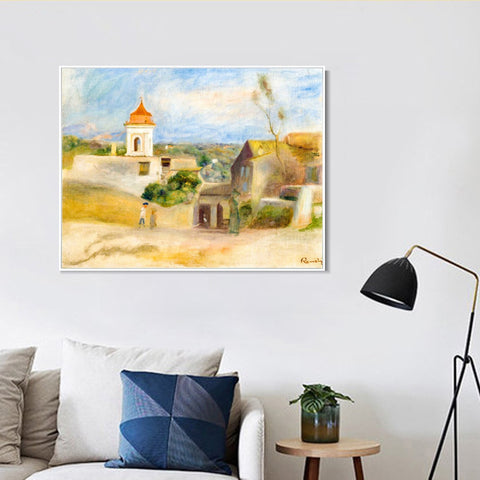 INVIN ART Framed Canvas PAYSAGE À CAGNES by Pierre Auguste Renoir Wall Art Living Room Home Office Decorations