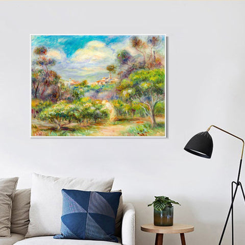 INVIN ART Framed Canvas PAYSAGE PRÈS DE CAGNES by Pierre Auguste Renoir Wall Art Living Room Home Office Decorations
