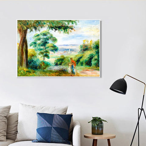 INVIN ART Framed Canvas PAYSAGE2 by Pierre Auguste Renoir Wall Art Living Room Home Office Decorations
