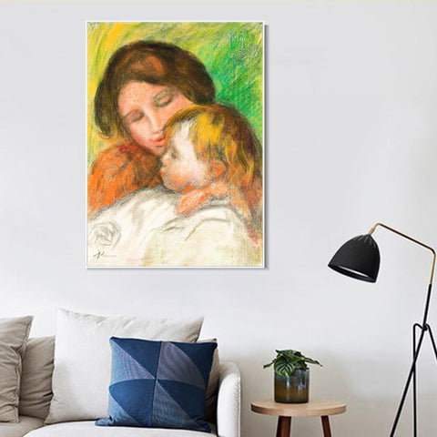 INVIN ART Framed Canvas SUZANNE ET JEAN by Pierre Auguste Renoir Wall Art Living Room Home Office Decorations