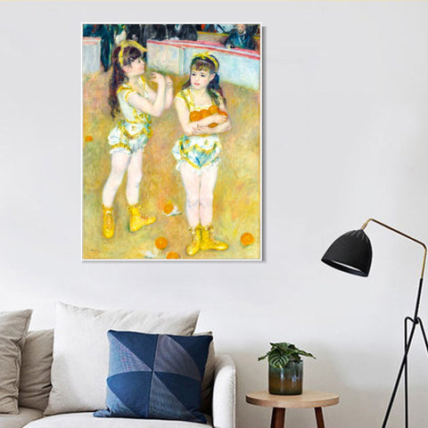 INVIN ART Framed Canvas Acrobats at the Cirque Fernando by Pierre Auguste Renoir Wall Art Living Room Home Office Decorations