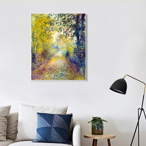 INVIN ART Framed Canvas In the Woods by Pierre Auguste Renoir Wall Art Living Room Home Office Decorations