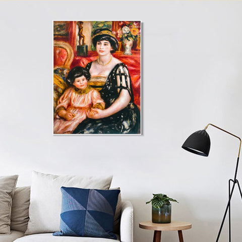 INVIN ART Framed Canvas Madame_Josse_Bernheim-Jeune by Pierre Auguste Renoir Wall Art Living Room Home Office Decorations