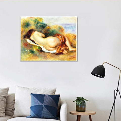 INVIN ART Framed Canvas Nu couché by Pierre Auguste Renoir Wall Art Living Room Home Office Decorations