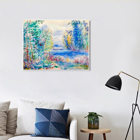 INVIN ART Framed Canvas Landscape, 1890 by Pierre Auguste Renoir Wall Art Living Room Home Office Decorations
