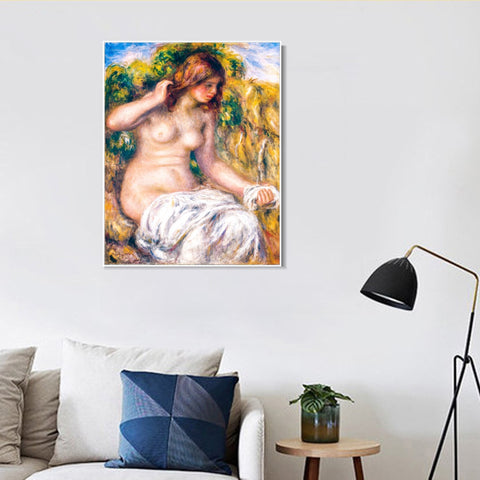 INVIN ART Framed Canvas Woman by Spring by Pierre Auguste Renoir Wall Art Living Room Home Office Decorations