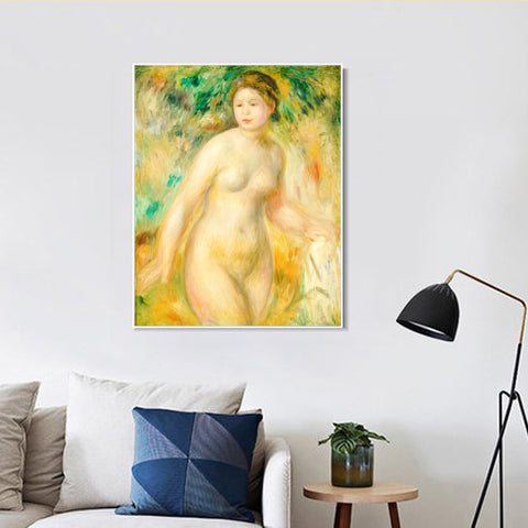 INVIN ART Framed Canvas Nude by Pierre Auguste Renoir Wall Art Living Room Home Office Decorations