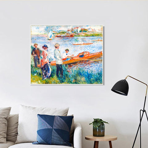 INVIN ART Framed Canvas Oarsmen at Chatou by Pierre Auguste Renoir Wall Art Living Room Home Office Decorations