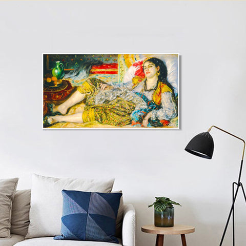 INVIN ART Framed Canvas Odalisque by Pierre Auguste Renoir Wall Art Living Room Home Office Decorations