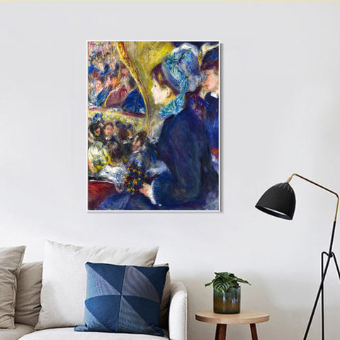 INVIN ART Framed Canvas At the Theatre by Pierre Auguste Renoir Wall Art Living Room Home Office Decorations