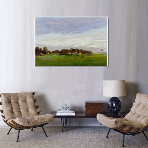 INVIN ART Framed Canvas Flat Countryside by Caspar David Friedrich Wall Art Living Room Home Office Decorations