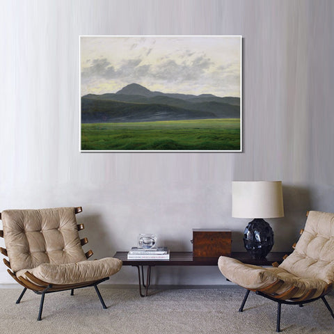 INVIN ART Framed Canvas Landscape In The Riesengebirge by Caspar David Friedrich Wall Art Living Room Home Office Decorations