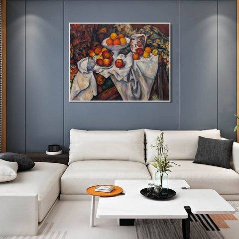 INVIN ART Framed Canvas Giclee Print Art Apples and Oranges by Paul Cezanne Wall Art Living Room Home Office Decorations