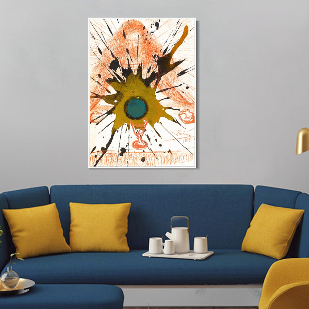 INVIN ART Framed Canvas Biblia Sacra Vulgatae by Salvador Dal Wall Art Living Room Home Office Decorations