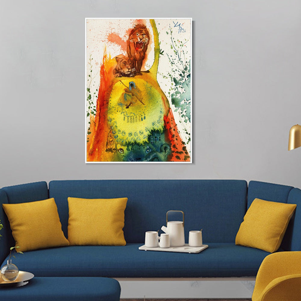 INVIN ART Framed Canvas Series#032 by Salvador Dal Wall Art Living Room Home Office Decorations