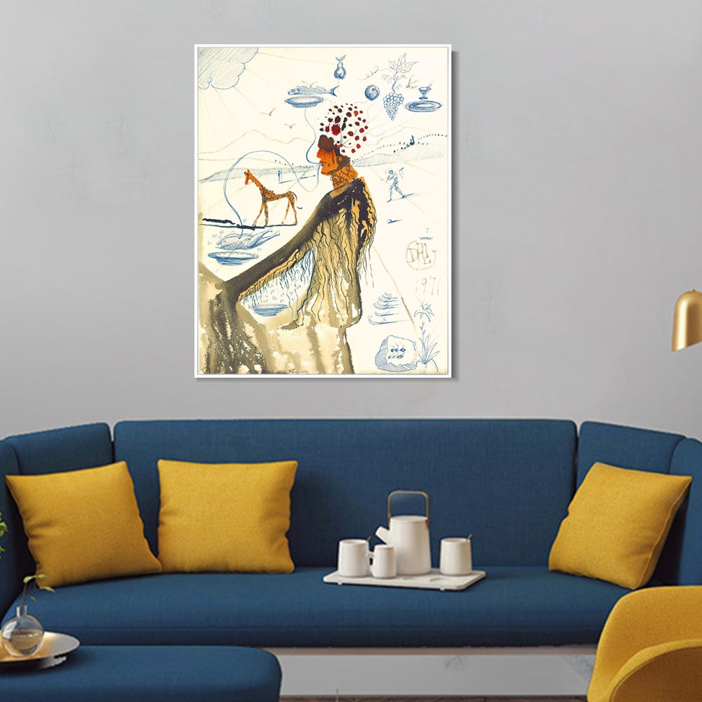INVIN ART Framed Canvas Series#056 by Salvador Dal Wall Art Living Room Home Office Decorations