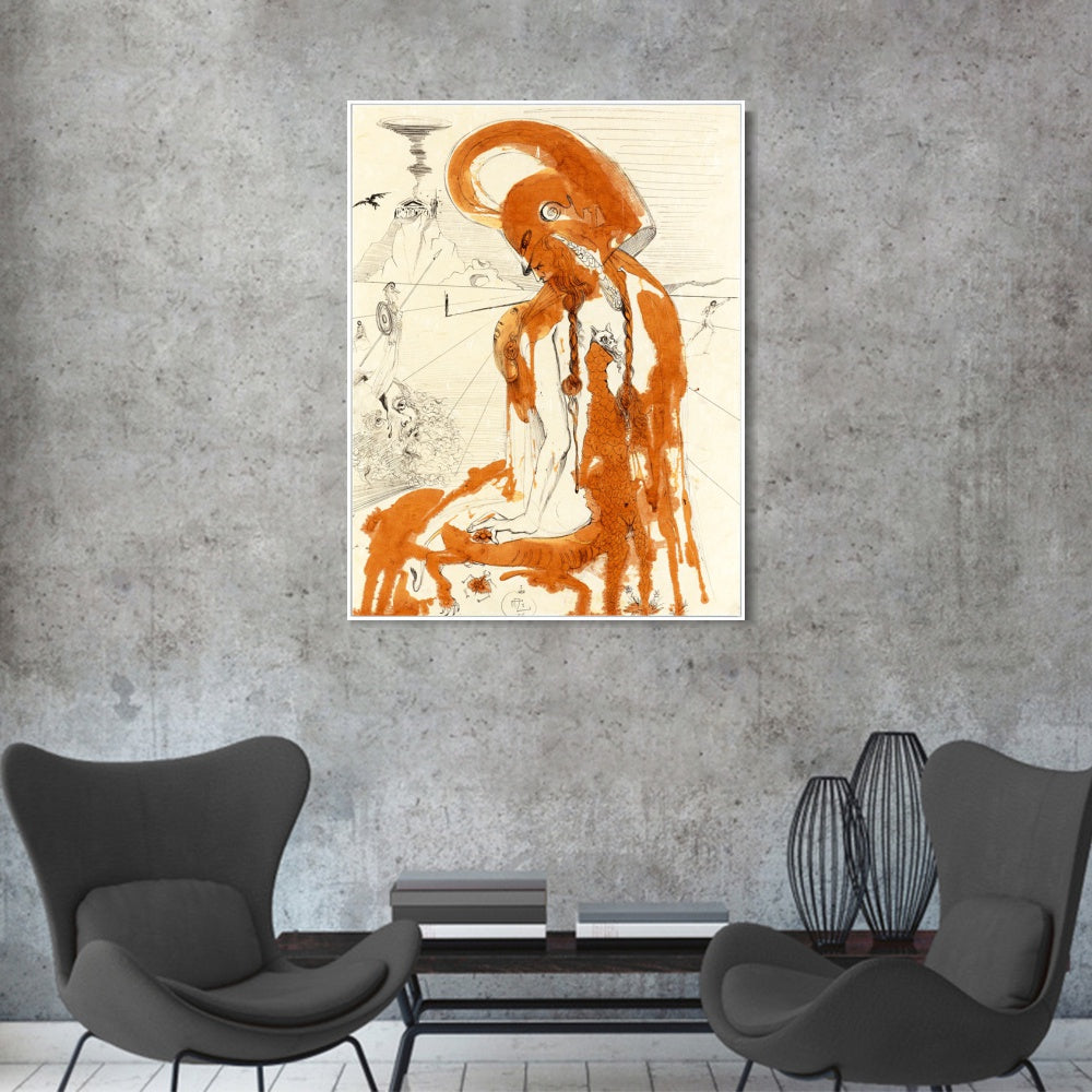 INVIN ART Framed Canvas Series#124 by Salvador Dal Wall Art Living Room Home Office Decorations