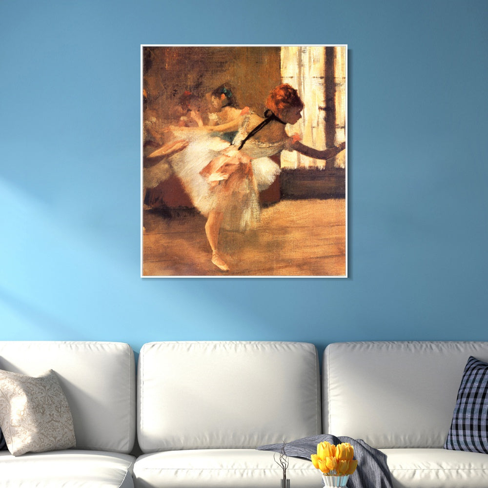 INVIN ART Framed Canvas Giclee Print Art La R篓娄p篓娄tition de Danse, d篓娄tail by Edgar Degas Wall Art