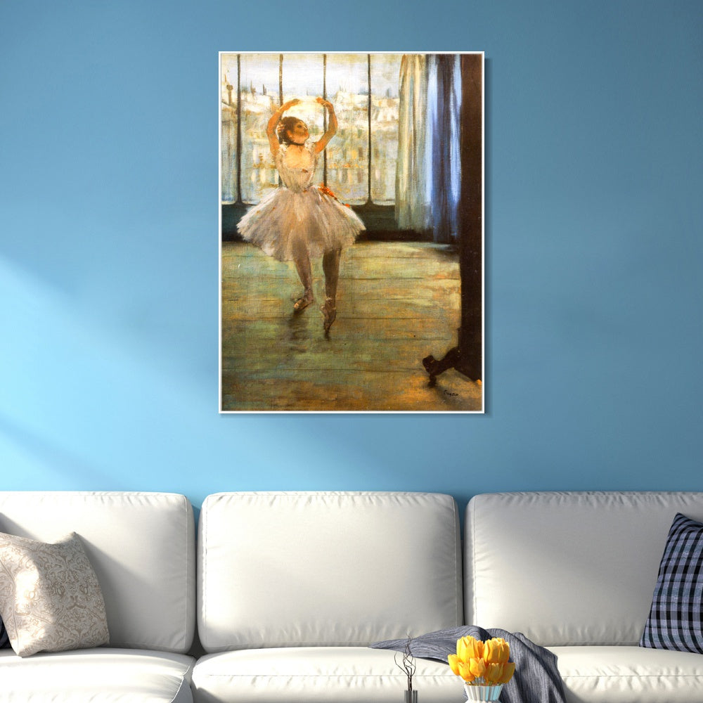 INVIN ART Framed Canvas Giclee Print Art Danseuse posant chez un photographe by Edgar Degas Wall Art