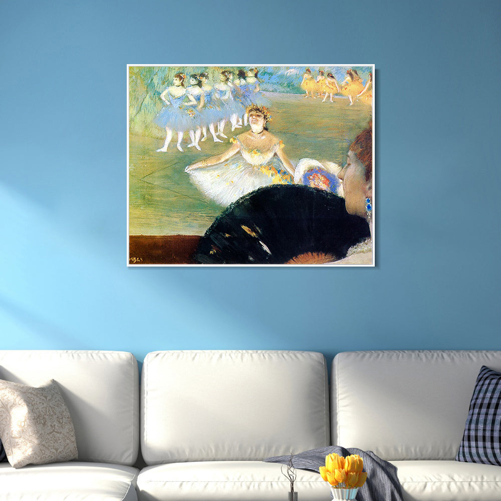 INVIN ART Framed Canvas Giclee Print Art Le Ballet sur monotype by Edgar Degas Wall Art