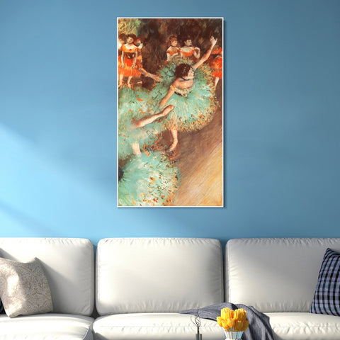 INVIN ART Framed Canvas Giclee Print Art Danseuses basculant, Danseuses vertes by Edgar Degas Wall Art Living Room Home Office Decorations