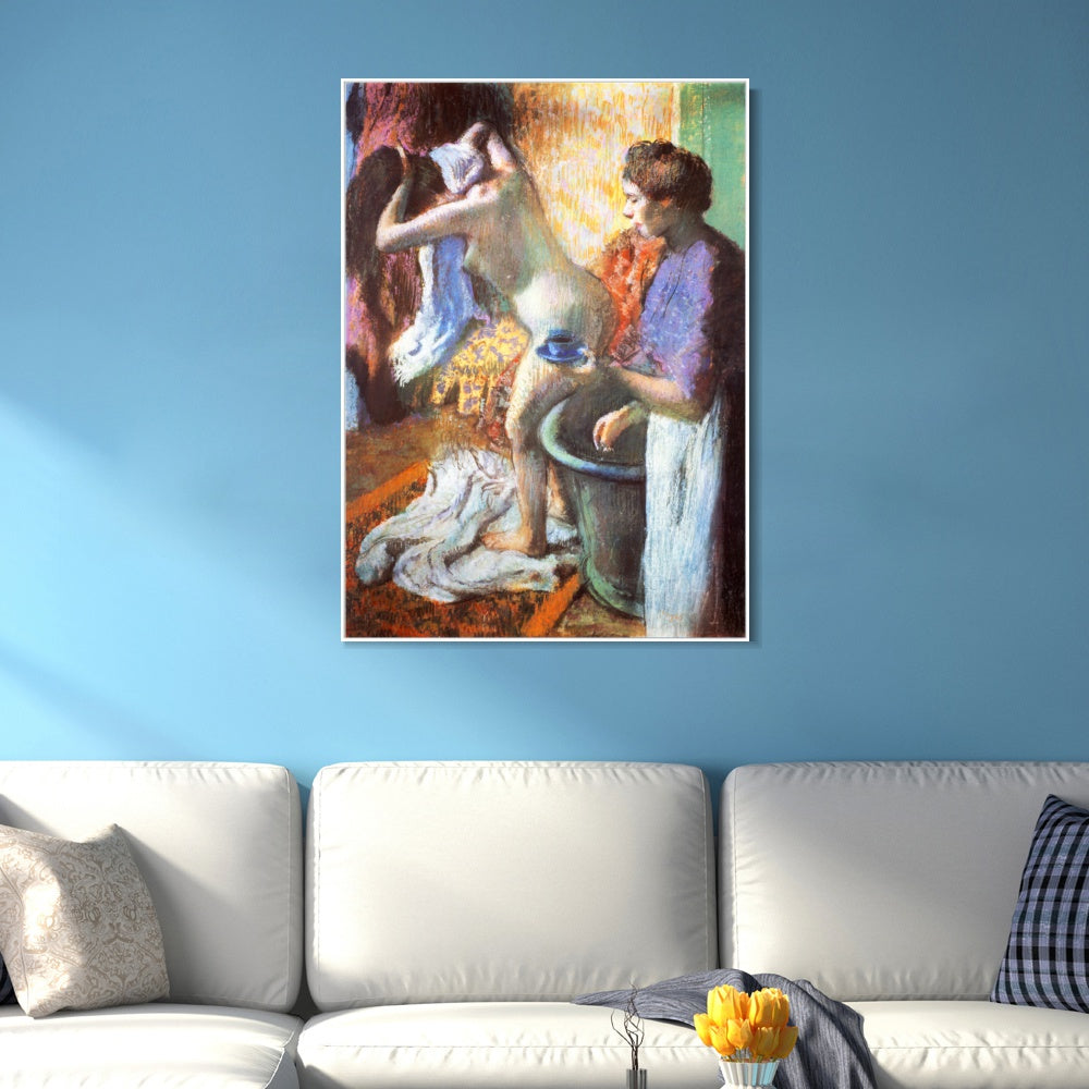 INVIN ART Framed Canvas Giclee Print Art Le petit d篓娄jeuner 篓陇 la sortie du bain by Edgar Degas Wall Art
