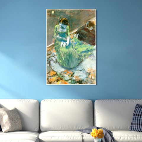 INVIN ART Framed Canvas Giclee Print Art Avant le lever du rideau  by Edgar Degas Wall Art Living Room Home Office Decorations