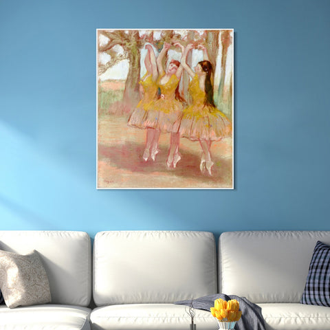 INVIN ART Framed Canvas Giclee Print Art Grecian Dance by Edgar Degas Wall Art Living Room Home Office Decorations