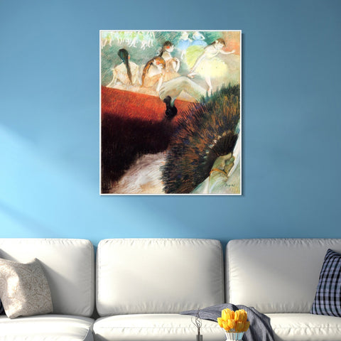 INVIN ART Framed Canvas Giclee Print Art At the Ballet by Edgar Degas Wall Art Living Room Home Office Decorations