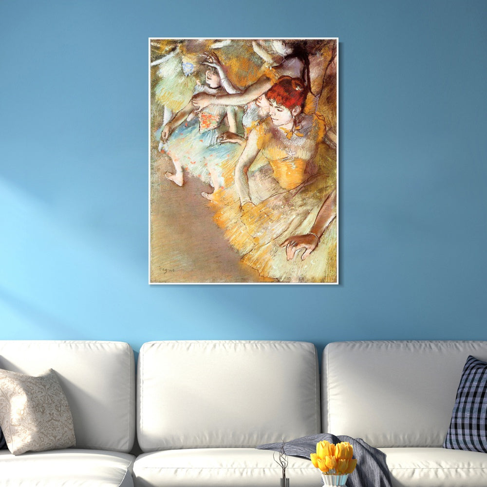 INVIN ART Framed Canvas Giclee Print Art Ballet Dancers on the Stage by Edgar Degas Wall Art