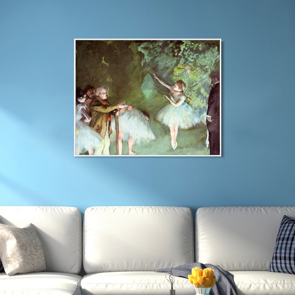 INVIN ART Framed Canvas Giclee Print Art Ballet Rehearsal by Edgar Degas Wall Art