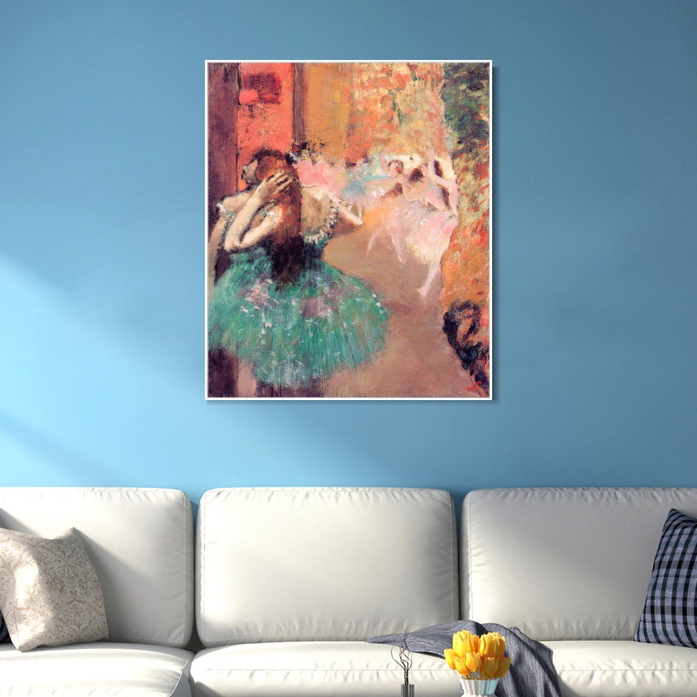 INVIN ART Framed Canvas Giclee Print Art Ballet Scene by Edgar Degas Wall Art