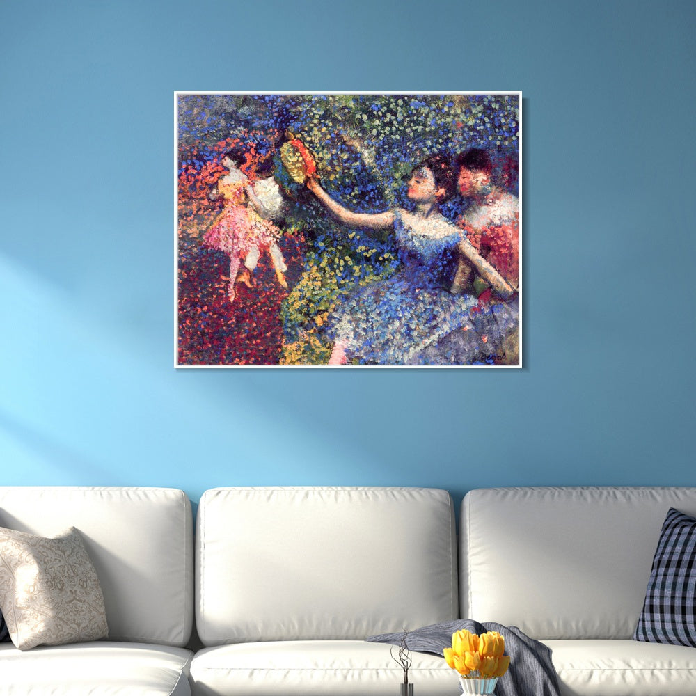 INVIN ART Framed Canvas Giclee Print Art Dancer and Tambourine by Edgar Degas Wall Art