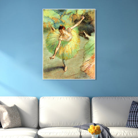 INVIN ART Framed Canvas Giclee Print Art Dancer Tilting by Edgar Degas Wall Art Living Room Home Office Decorations