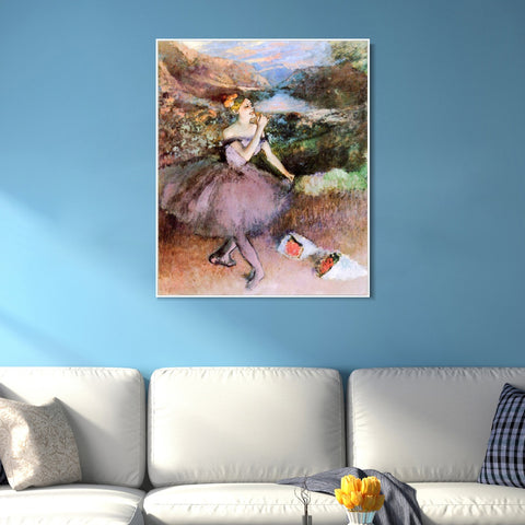 INVIN ART Framed Canvas Giclee Print Art Dancer with Bouquets by Edgar Degas Wall Art Living Room Home Office Decorations