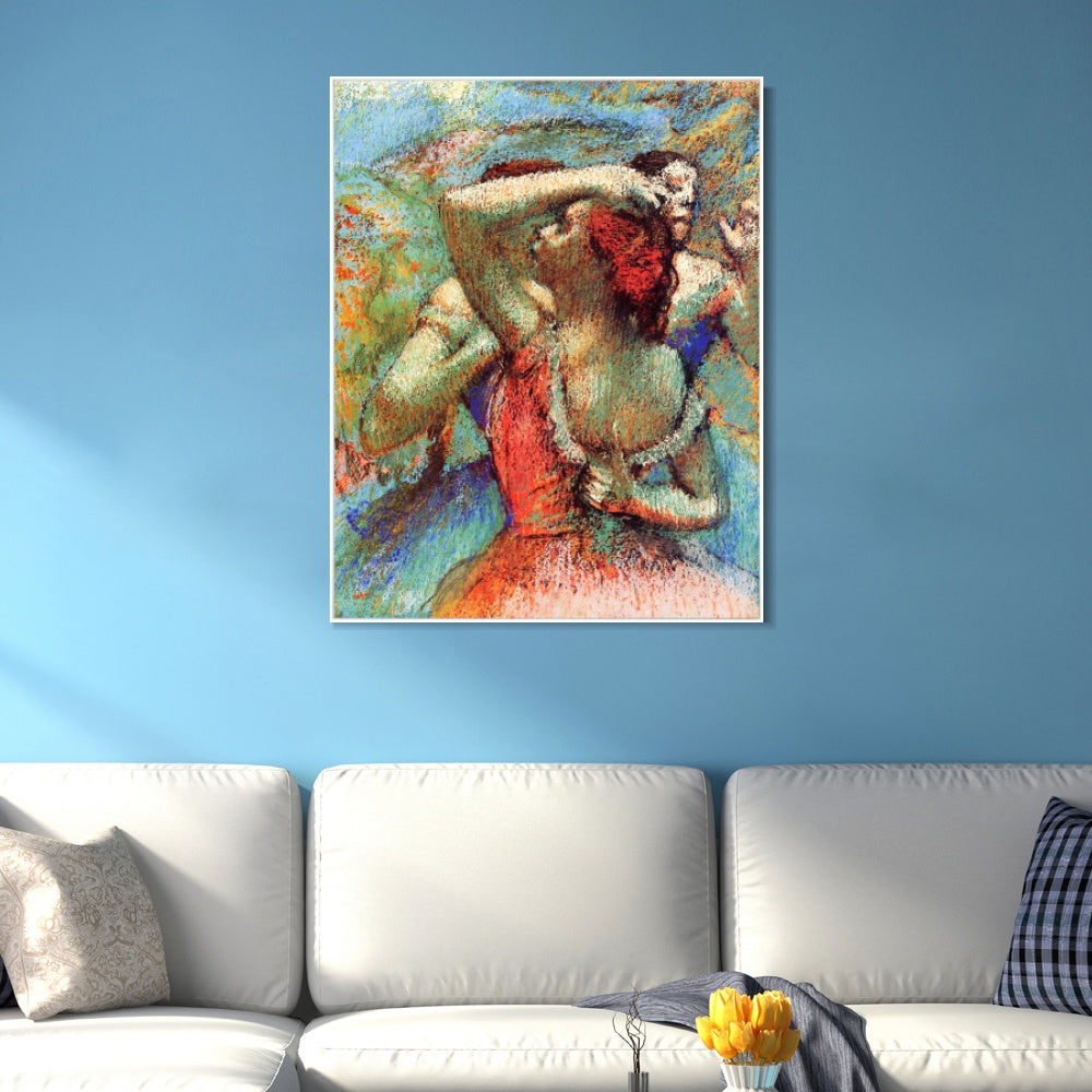 INVIN ART Framed Canvas Giclee Print Art Dancers, 1890 by Edgar Degas Wall Art Living Room Home Office Decorations