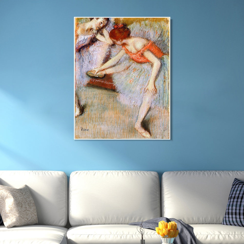 INVIN ART Framed Canvas Giclee Print Art Dancers, 1895 by Edgar Degas Wall Art