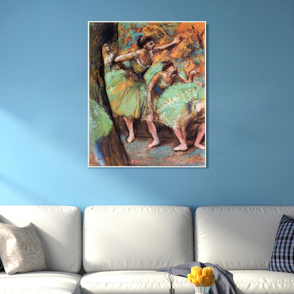 INVIN ART Framed Canvas Giclee Print Art Dancers, 1898 by Edgar Degas Wall Art