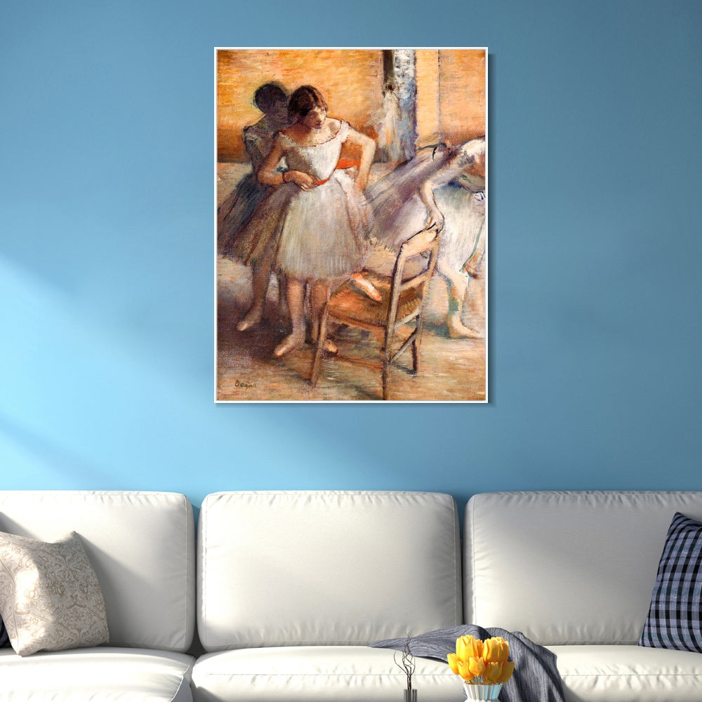 INVIN ART Framed Canvas Giclee Print Art Dancers,circa 1895-1900 by Edgar Degas Wall Art