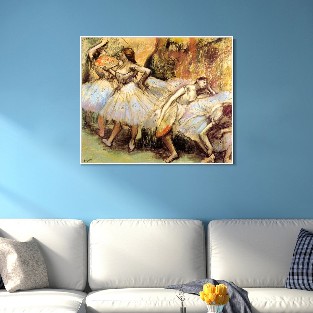 INVIN ART Framed Canvas Giclee Print Art Dancers,circa 1897-1901 by Edgar Degas Wall Art