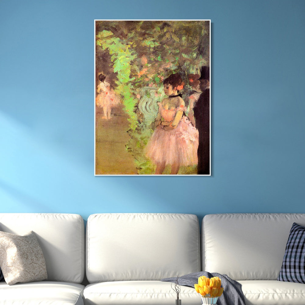 INVIN ART Framed Canvas Giclee Print Art Dancers Backstage, 1872 by Edgar Degas Wall Art