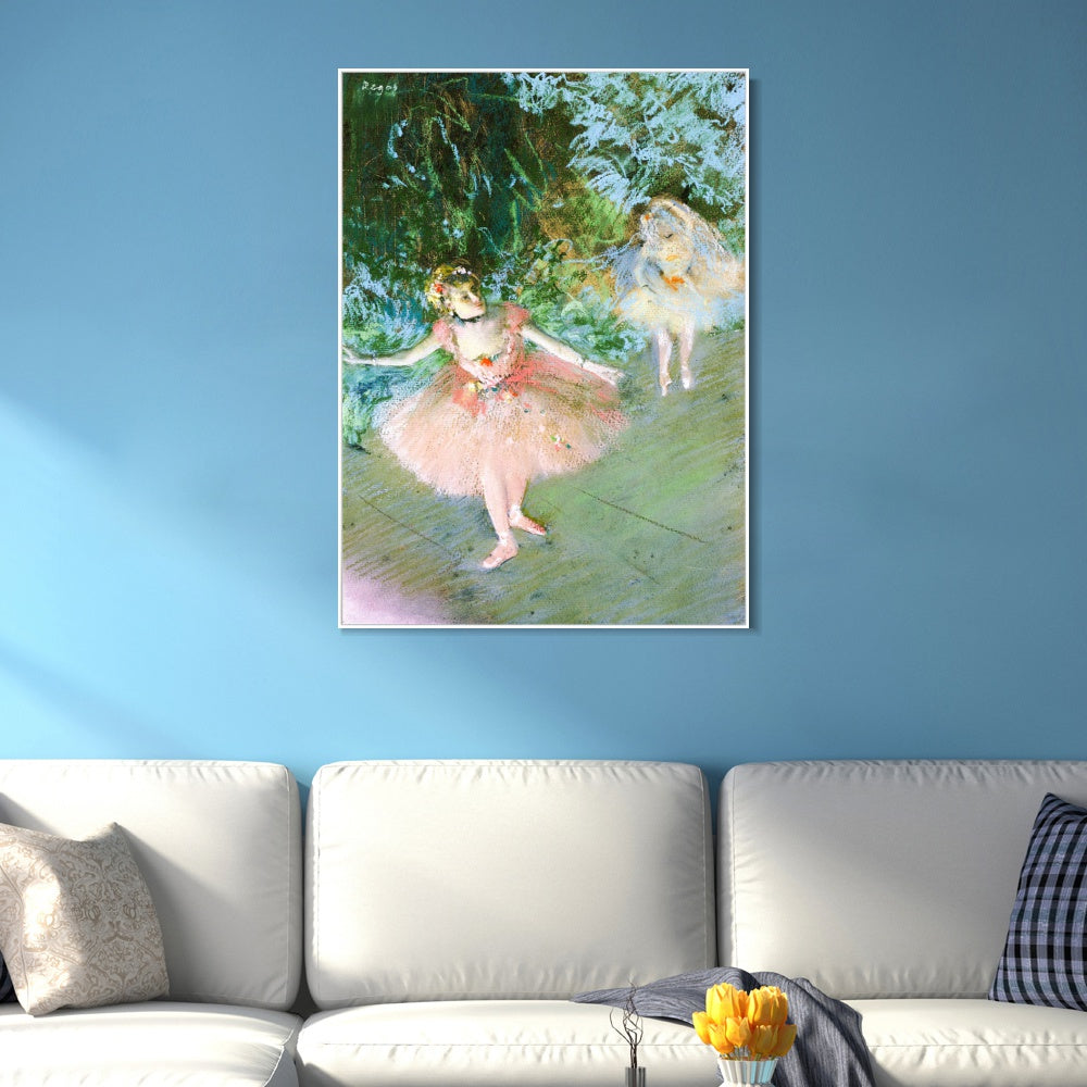 INVIN ART Framed Canvas Giclee Print Art Dancers on Set,1878-1880 by Edgar Degas Wall Art