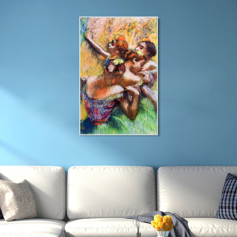 INVIN ART Framed Canvas Giclee Print Art Four Dancers,circa 1902 by Edgar Degas Wall Art