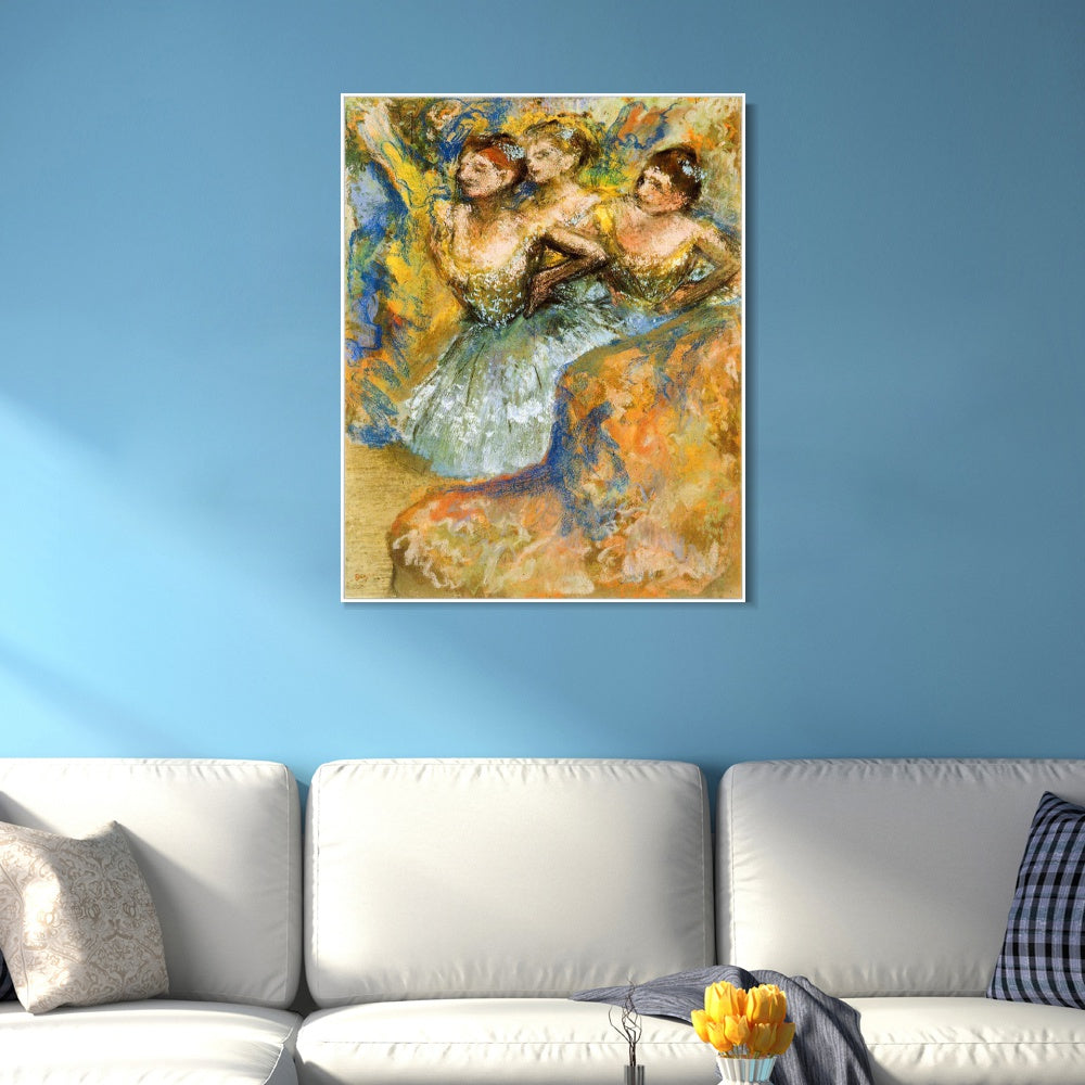 INVIN ART Framed Canvas Giclee Print Art Group of Dancers,circa 1900-1910 by Edgar Degas Wall Art