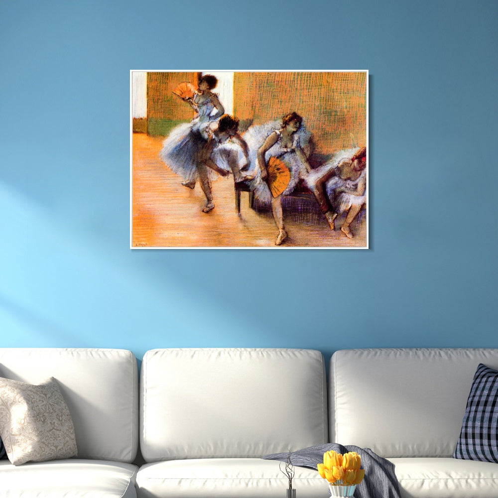 INVIN ART Framed Canvas Giclee Print Art In the Dance Studio,1897 by Edgar Degas Wall Art