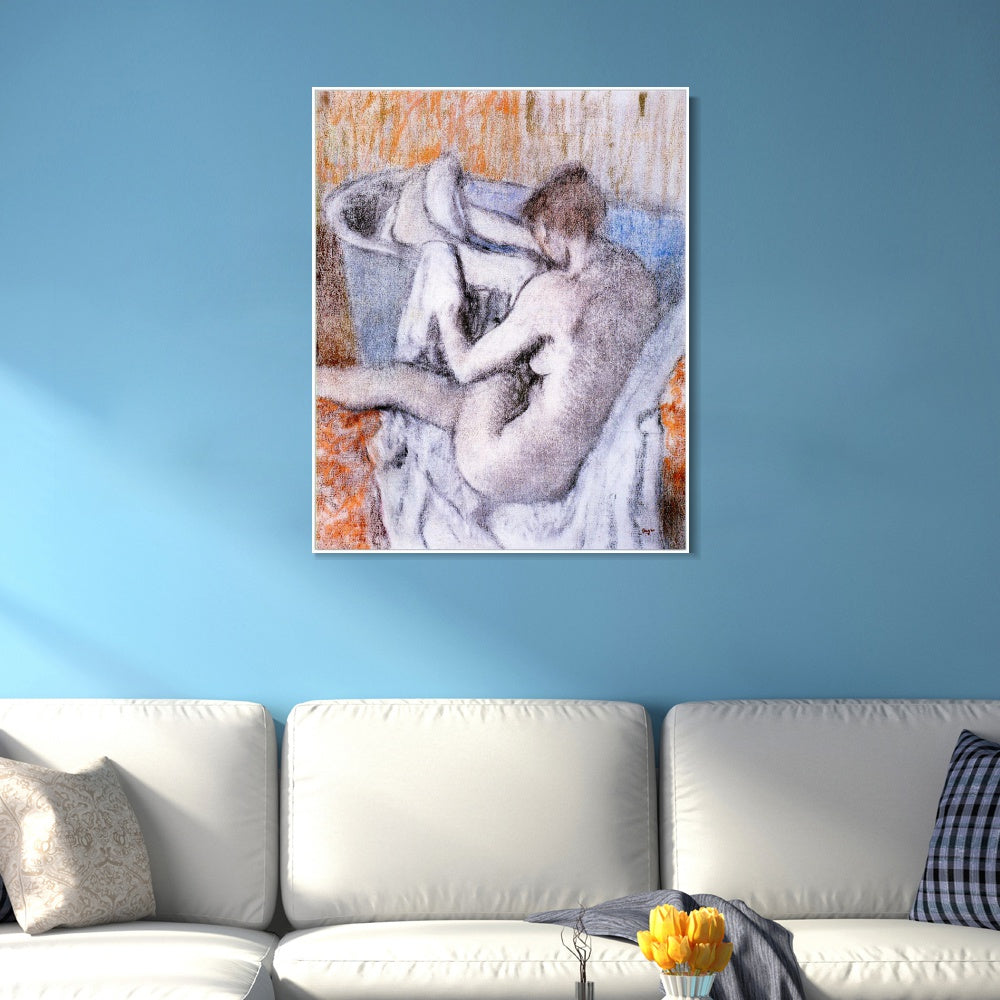 INVIN ART Framed Canvas Giclee Print Art La Toilette apres le Bain,1886-1890 by Edgar Degas Wall Art
