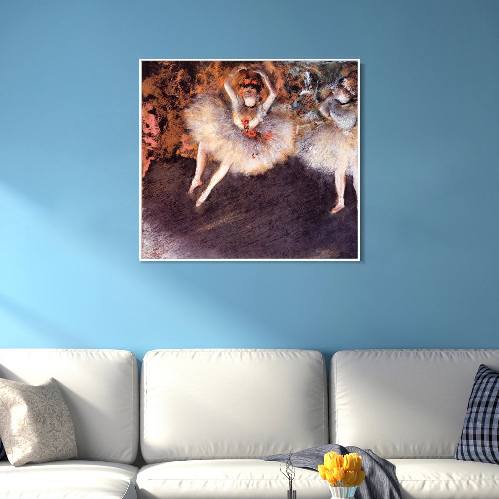 INVIN ART Framed Canvas Giclee Print Art Le Pas Battu - 1879 by Edgar Degas Wall Art
