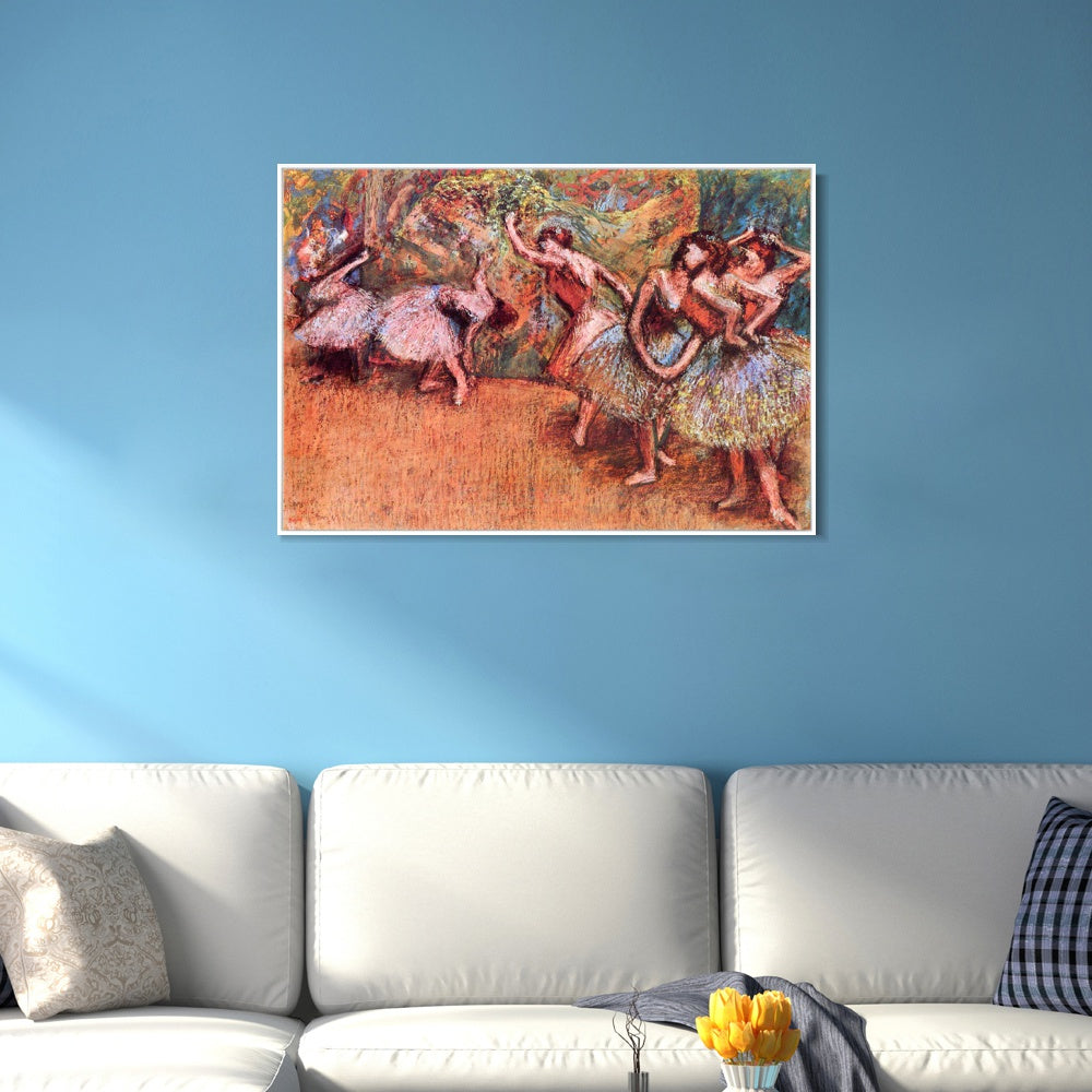 INVIN ART Framed Canvas Giclee Print Art Ballet Scene,circa 1907 by Edgar Degas Wall Art